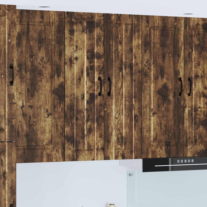 vidaXL - Wandkast - LUCCA - Gerookt - eiken - 60 - x - 31 - x - 100 - cm - Bewerkt - hout