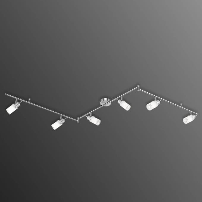 JUST LIGHT. GmbH Driearmige LED plafondlamp Max met 6 lampen
