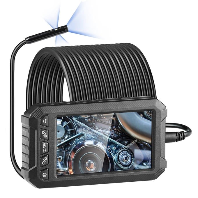 Endoscoop Camera met Verlichting Drievoudige Lens Borescope 49.2FT Kabel 5  Scherm