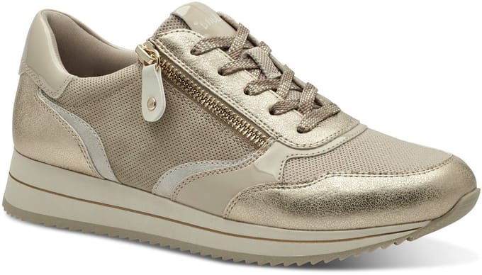 Jana Dames Sneaker Beige Goud 23774 499 H-breedte Maat: 38 EU