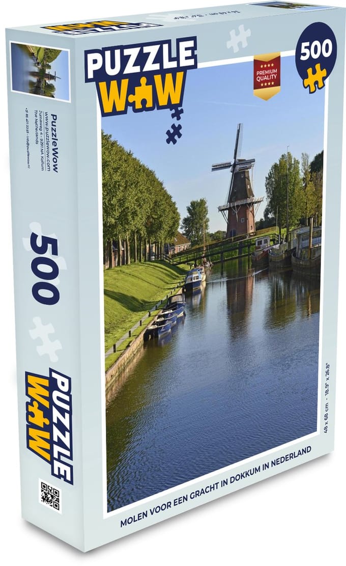Puzzel Dokkum - Molen - Boot - Legpuzzel - Puzzel 500 stukjes