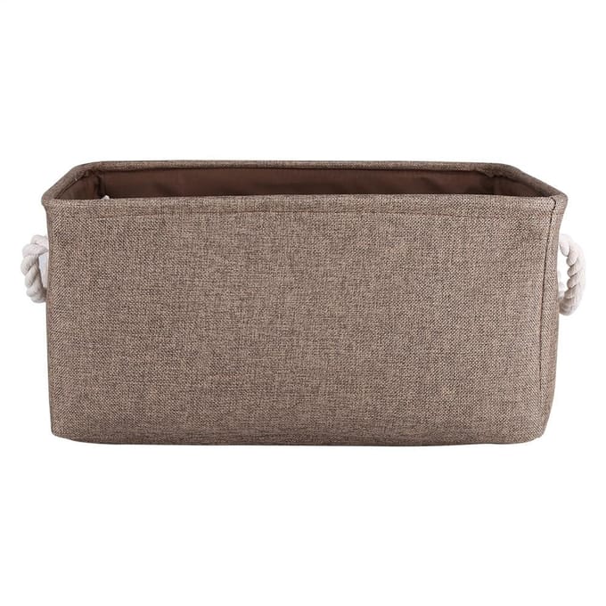 Foldable Fabric Storage Bin Basket toy Clothes Towel Laundry Box Container Brown L gray