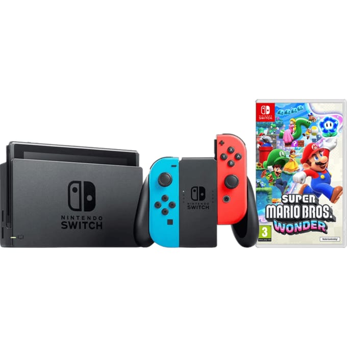 Nintendo Switch Rood/Blauw + Super Mario Bros. Wonder