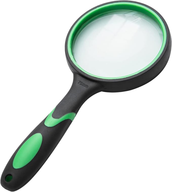 75 mm handloupe in echte glas, onbreekbare vergrotingsspiegel