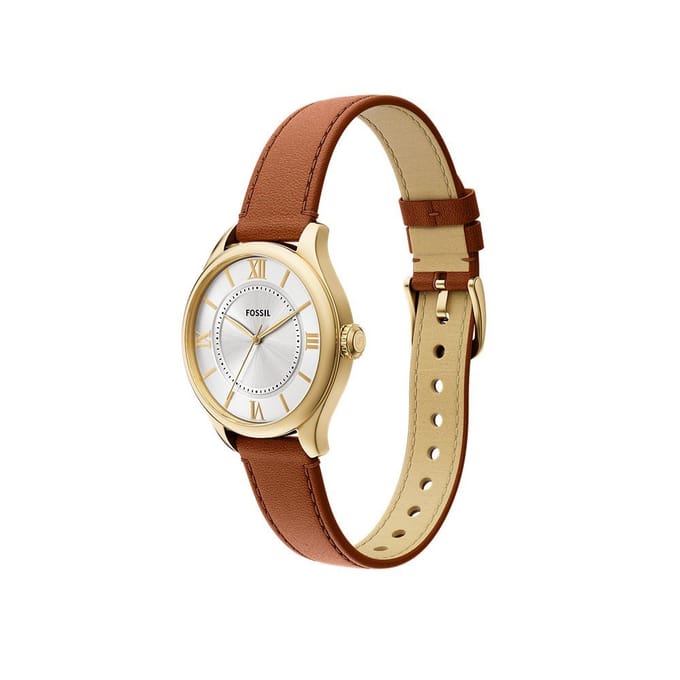 Fossil Gilmore ES5423 Horloge - Leer - Bruin - Ø 28 mm
