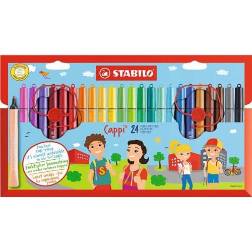 Viltstift STABILO Cappi 168/24 medium assorti etui à 24 stuks