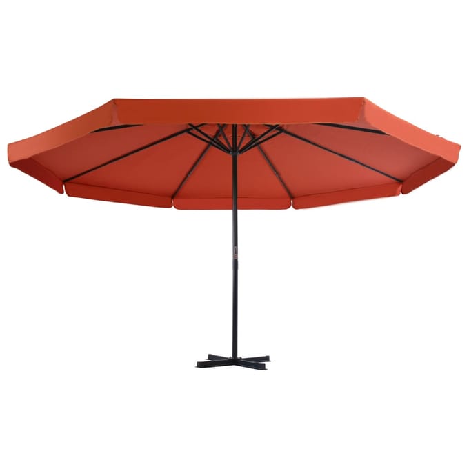 vidaXL - Parasol - met - aluminium - paal - 500 - cm - terracottakleurig