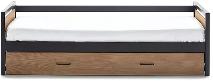Vente-unique Bedframe metaal natuurlijk licht 90 x 190 cm