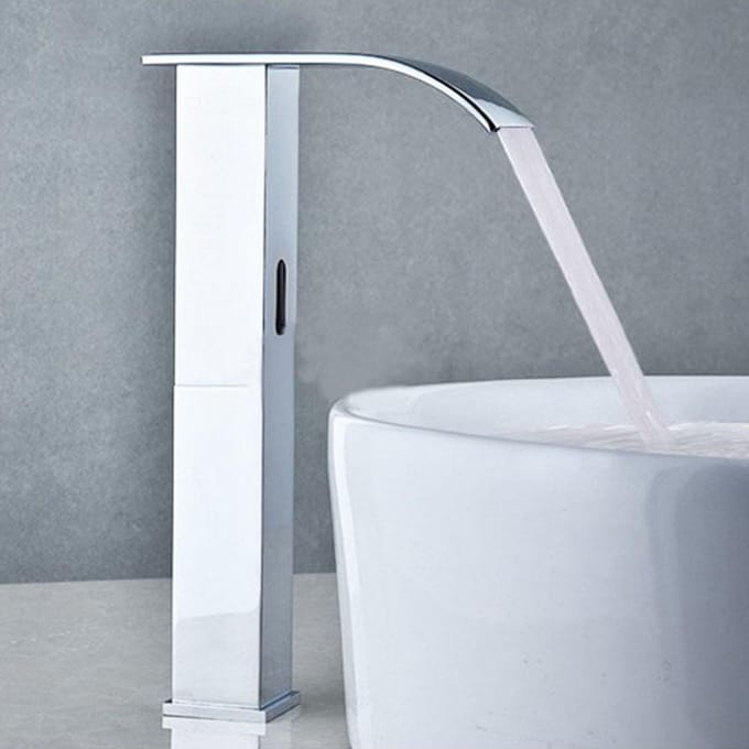 Waterval Automatische Infrarood Sensor Inductieve Contactloze Wastafelkraan G1/2 white