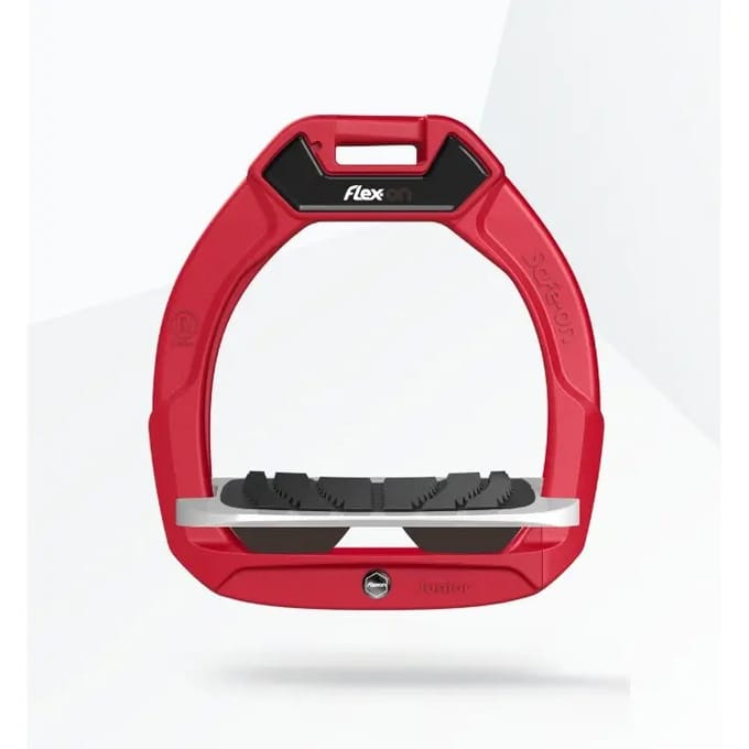 Veiligheidsstijgbeugels voor ruiters Hellend Grip Rood/Grijs/Bruin kind Flex-On Safe-On