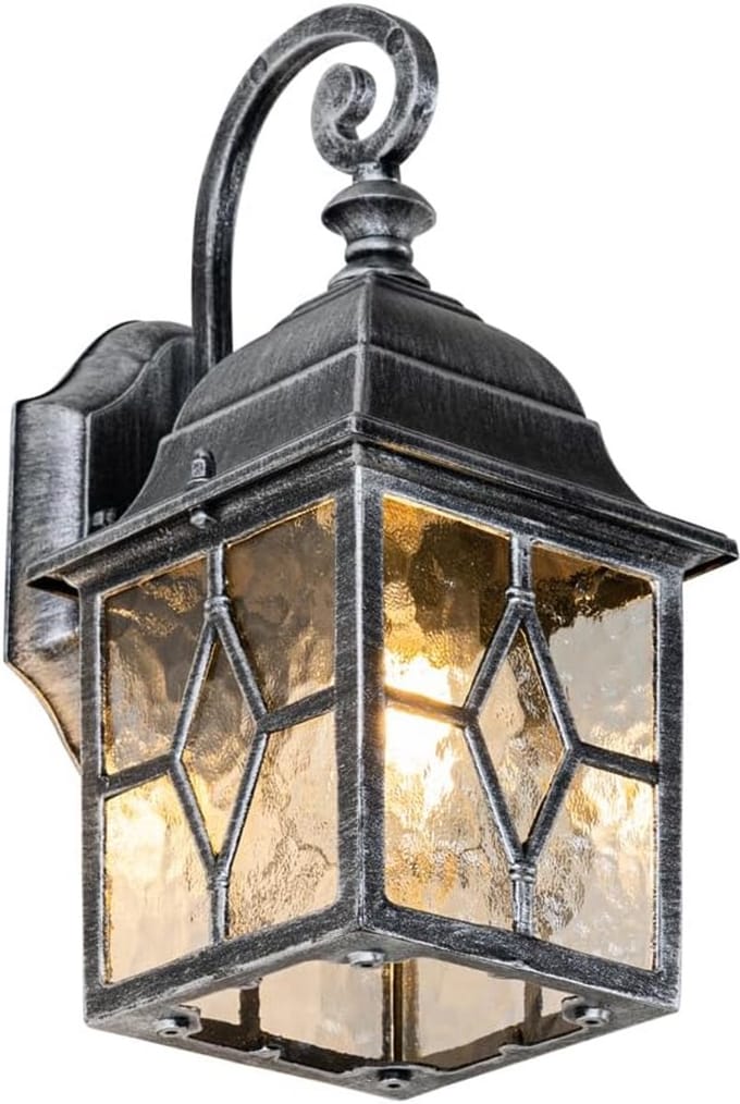 Vintage buiten wandlantaarn antiek aluminium vierkant E27 dimbaar IP23