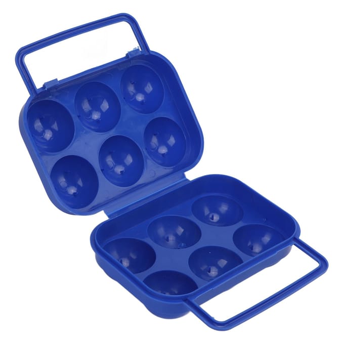 Boîte à œufs portable de rangement ABS 6 compartiments pour le stockage des œufs en extérieur et en intérieurBleu