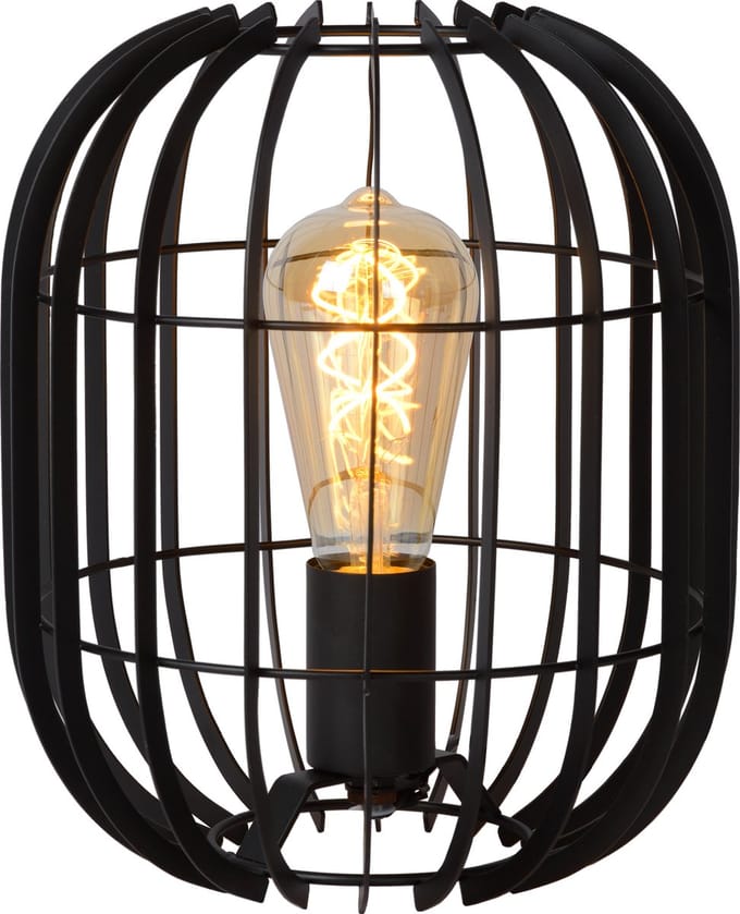 Lucide REDA - Tafellamp - Ø 22 cm - 1xE27 - Zwart