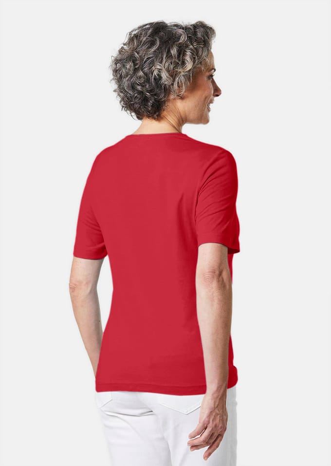 Basic shirt van puur katoen - rood - Gr. 24 van Goldner Fashion
