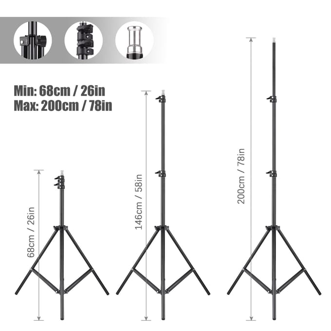 Studio Fotografie Softbox Kit met 50x70cm Softbox * 1 + 2M Metalen Statief * 1 voor Live EU Plug black