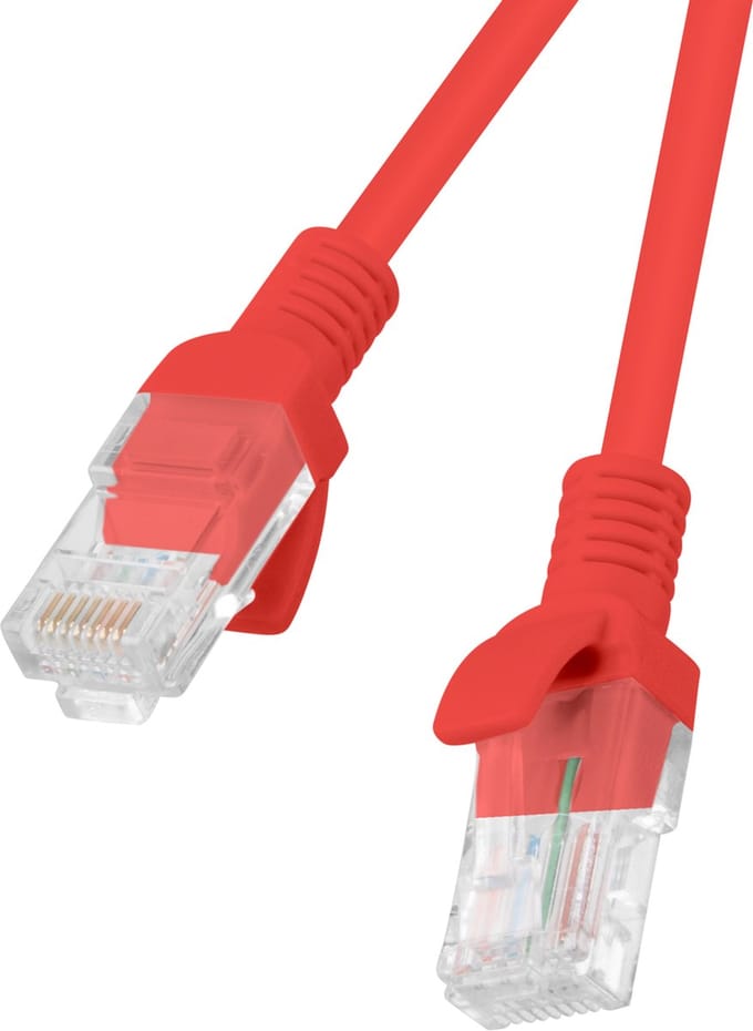 Lanberg - 1 m rode Cat.6 UTP Ethernet-netwerkkabel PCU6-10CC-0100-R