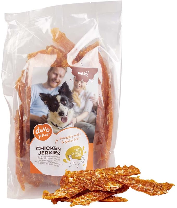 duvoplus meat! Kip Jerky - Hondensnacks - Beloningssnack - Graanvrij & Hoog Vleesgehalte - 1 kg