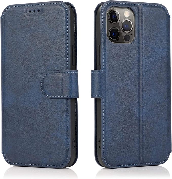 Geschikt voor Apple iPhone 12 Pro Bookcase | Blauw | Pasjeshouder Hoesje | Portemonnee