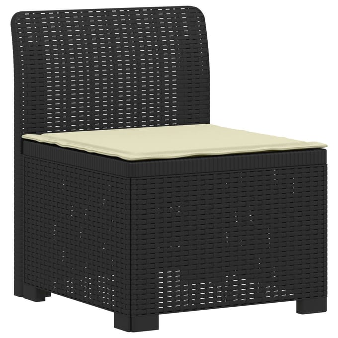 vidaXL - 4-Persoons - Tuin - Sofa - met - Kussens - Rattan - Look - PP - Antraciet