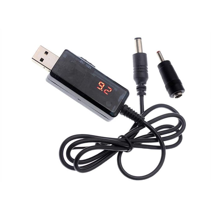 USB Step-up Converter Kabel DC5V naar 9V 12V Boost Power Kabel met DC Jack 5.5x2.1/2.5mm 3.5x1.35mm zwart