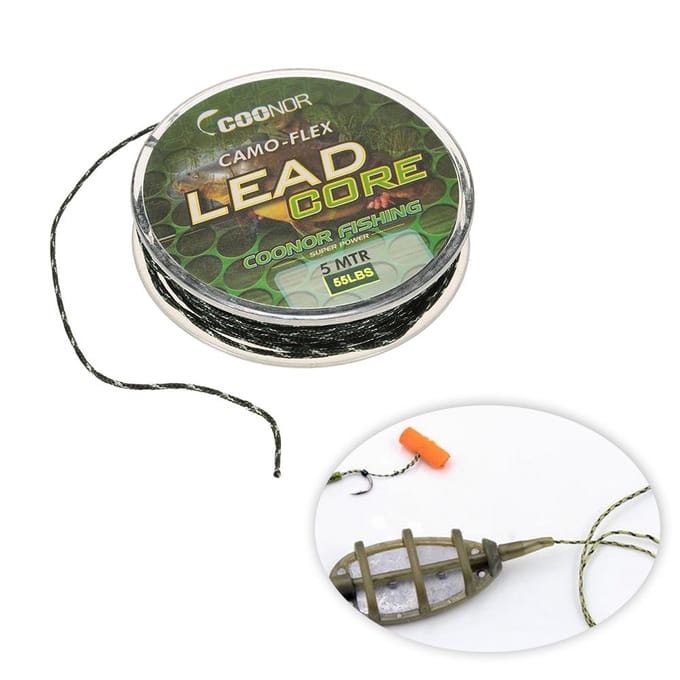 5m Leadcore gevlochten camouflage karpervislijn haar rigs Lead Core visgerei 45lbs gray