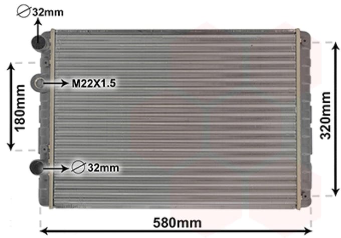 Van Wezel - RADIATOR VOOR VW POLO III 1994-1999 6N0121253L