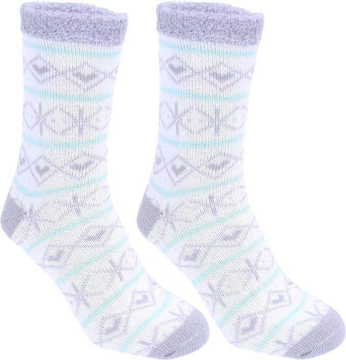 1 x Warme grijze sokken met een winters patroon / 37-42