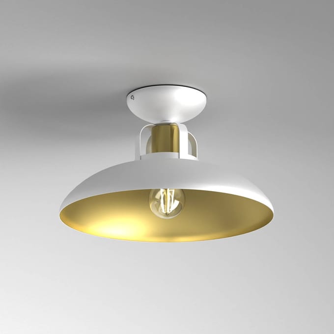 Felix Plafondlamp Wit/Goud E27 - Stijlvol Industrieel Design
