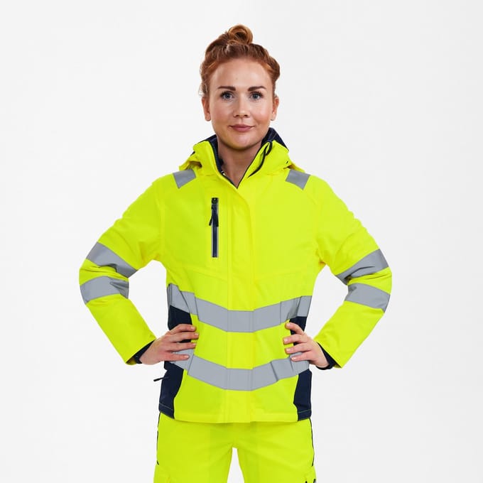 Engel Safety winterjack voor dames 1943-930 - Hi-vis Yellow / Blue Ink - S