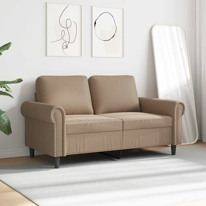 vidaXL - Tweezitsbank - 120 - cm - kunstleer - cappuccinokleurig