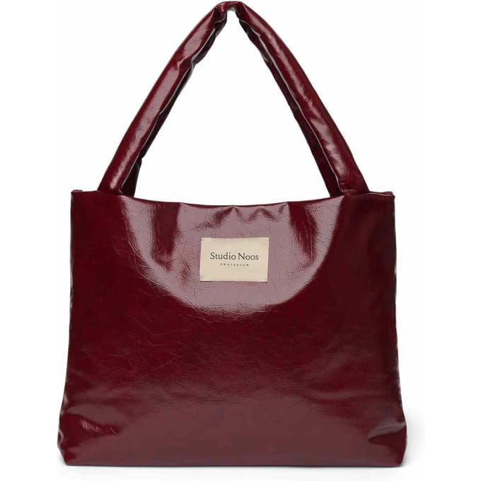 Studio Noos vegan leather mom bag burgundy