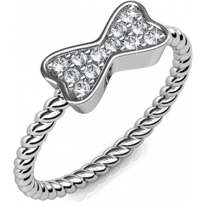 Ring met gedraaid lint - Oostenrijks kristal