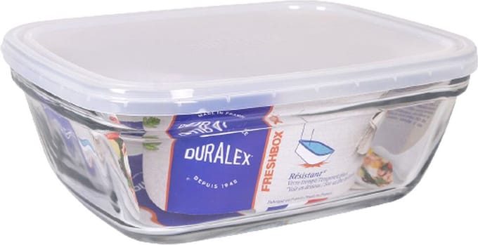 Rechthoekige lunchbox met deksel Duralex Freshbox Transparant 1,7 L