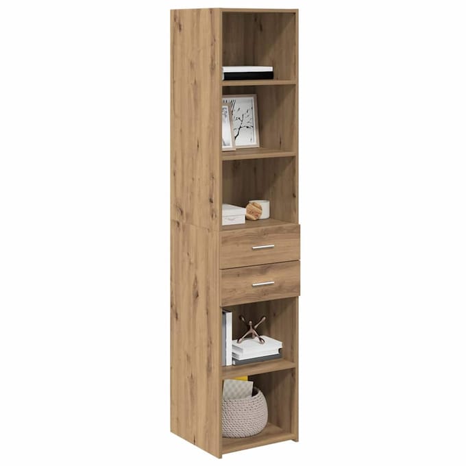 vidaXL - Highboard - Artisan - Eiken - 40 - x - 42,5 - x - 185 - cm - Bewerkt - hout