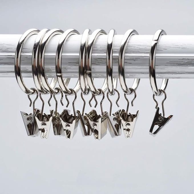 Multifunctionele roestvrijstalen gordijnclips - 30 stuks - 30 mm diameter