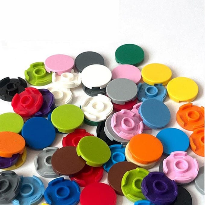 60 pièces Brique MOC 4150 Tuile Ronde 2x2 Accessoire Compatible featuring Tous les Blocs de Construction DO-IT-YOURSELF Éducation Jouets Assemblés 14769 yellow