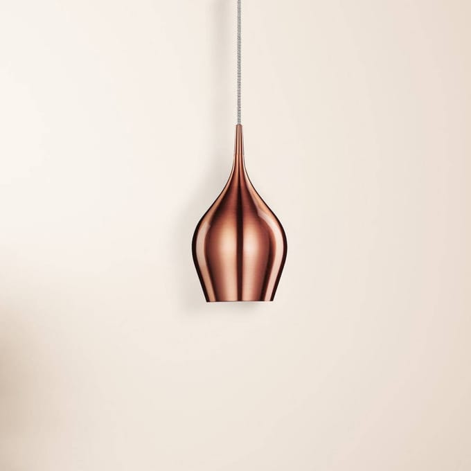 Searchlight Vibrant - Hanglamp -  12 cm - Donkerkoper