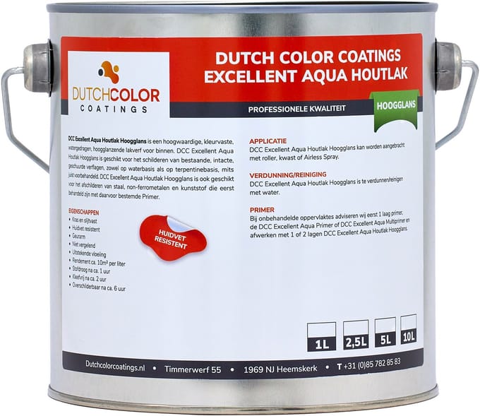 DCC Excellent Aqua Houtlak Hoogglans - 5L - Wit