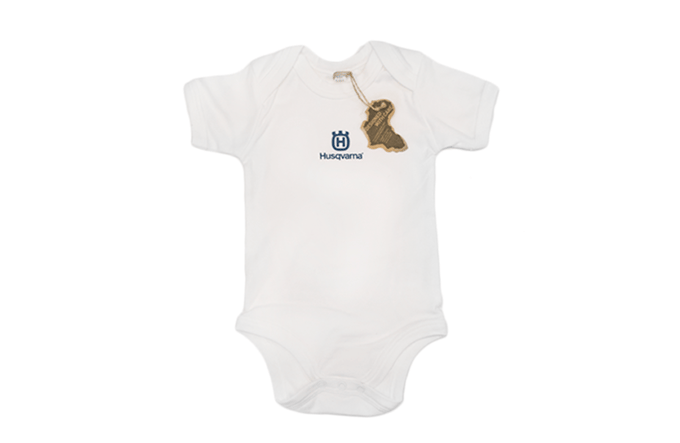 Husqvarna baby rompertje wit met logo