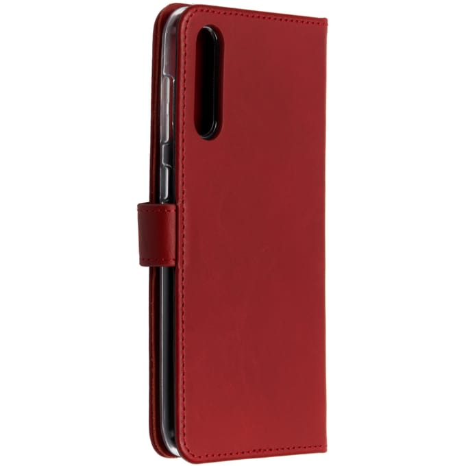 Selencia Hoesje - Geschikt voor Samsung Galaxy A30s / A50 - Echt Lederen Bookcase - Rood