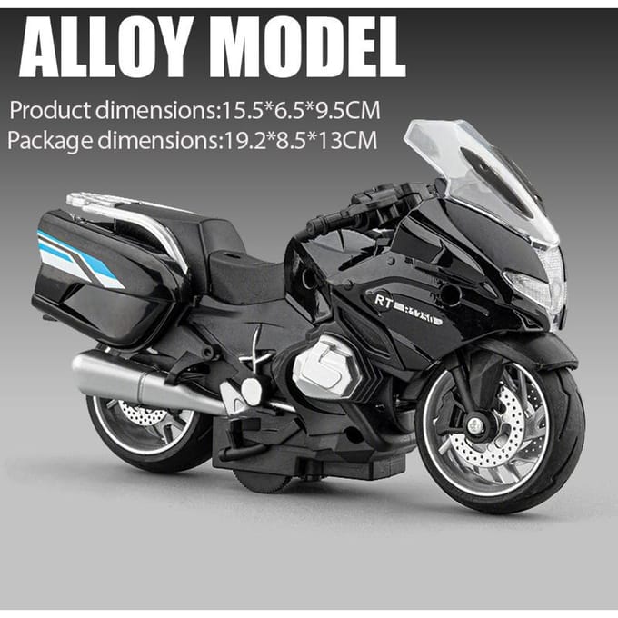 1:14 Schaal R1250Rt-P R1250Rt Model Motorfiets Speelgoed Legering Diecast Geluid Licht Schokabsorptie Pull Back Populaire Motorfiets Modellen