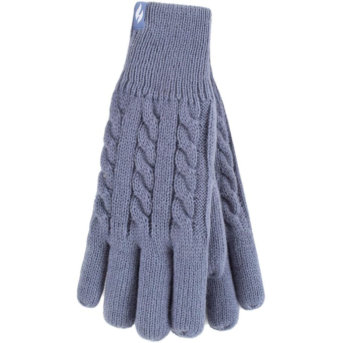 Dames Kabelbrei 2.3 Tog Fleece Gevoerde Thermische Winterhandschoenen