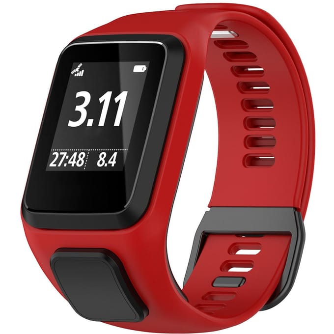 Compatible pour bracelet TomTom Smart Compatible pour Tom Tom Runner23 Spark Silicone Étanche Remplacement Poignet Type 2 black