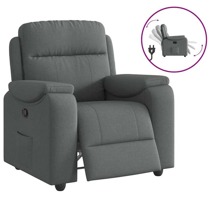 vidaXL - Relaxfauteuil - donkergrijze - stof
