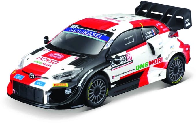 Bburago Toyota Yaris - Modelauto - Schaal 1:43 - Wit/Rood/Zwart