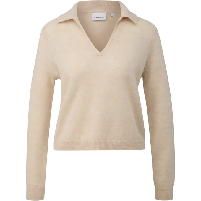 Lichte alpaca-mix poloshirt voor dames COMMA