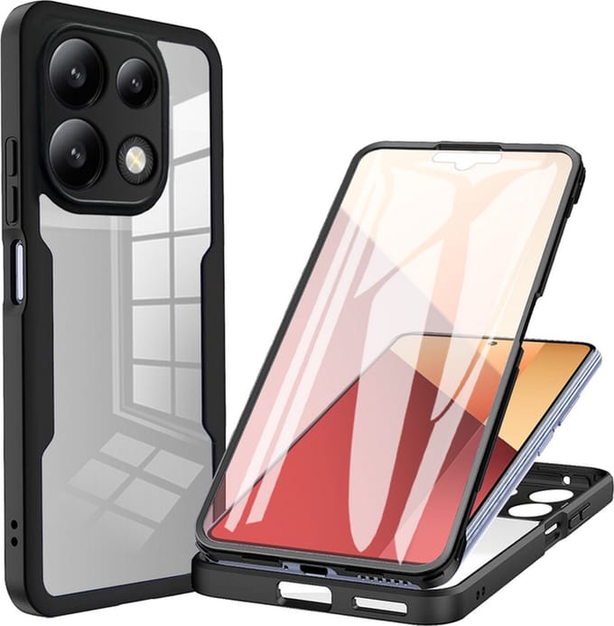 Hoesje geschikt voor Xiaomi Redmi Note 13 4G - Techsuit ColorVerse 360 Case met Screenprotector - Zwart