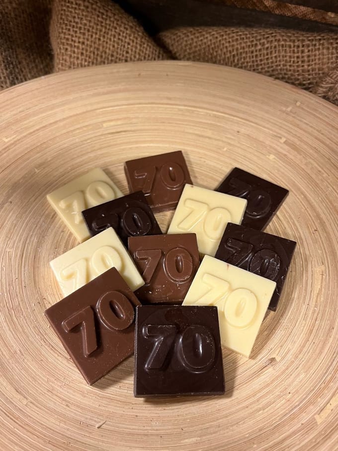 Callebaut - Chocolade cijfer 70 - Smaak mix - Cadeau verjaardag