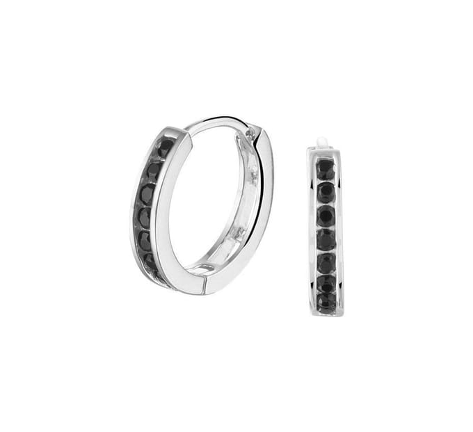Zilver Gerhodineerde Klapoorringen zirkonia 1331371