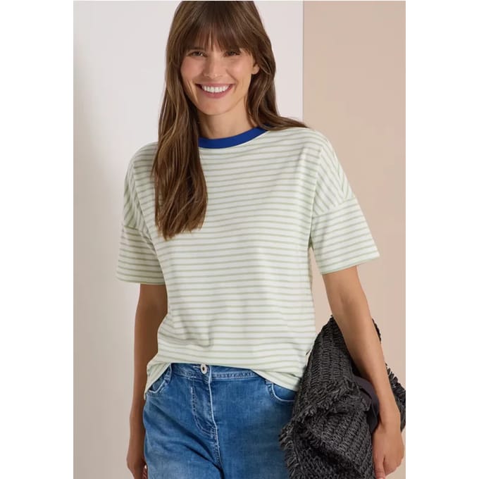 Shirt met strepen en contrasterende details